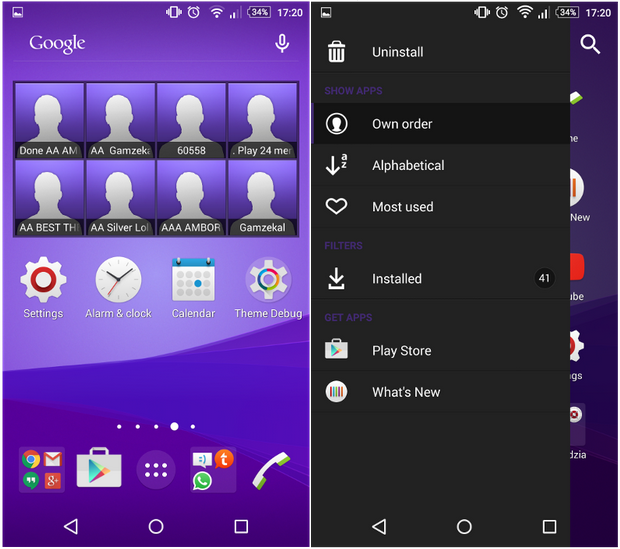 Xperia Z4 Purple Theme