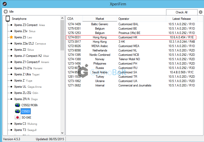 10.6.A.0.454 firmware XperiaFirm update