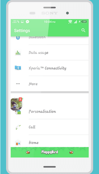 Xperia Lollipop Flappy Bird Theme