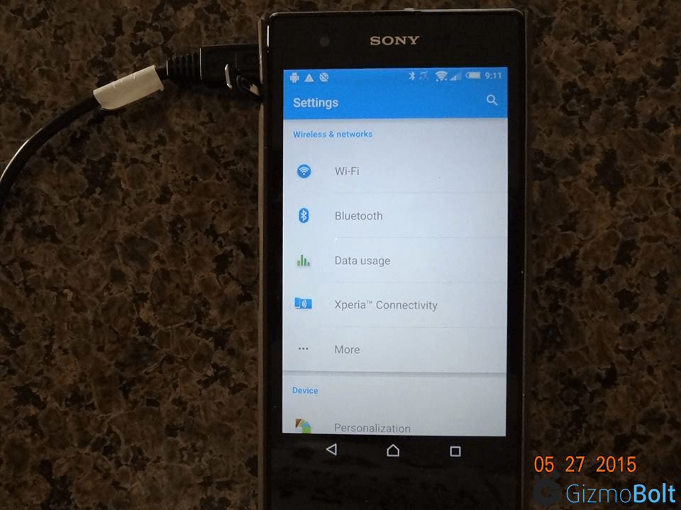 Xperia Z1s 14.5.B.0.236 Settings Option