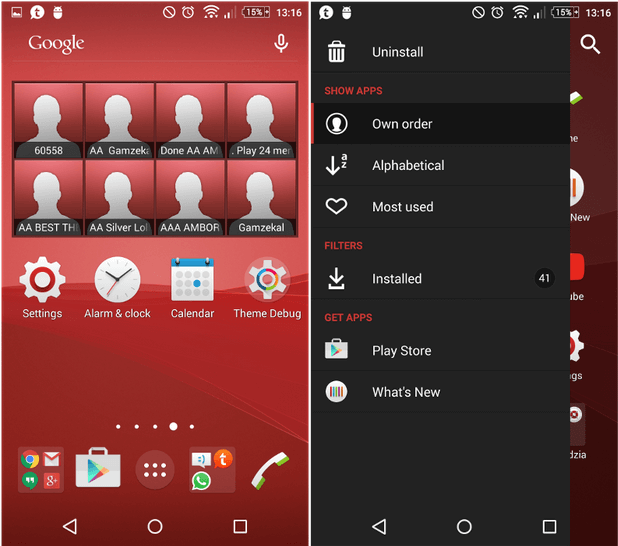 Xperia Z3 Plus Red Theme