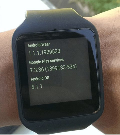 SmartWatch 3 Android Wear 5.1.1 update