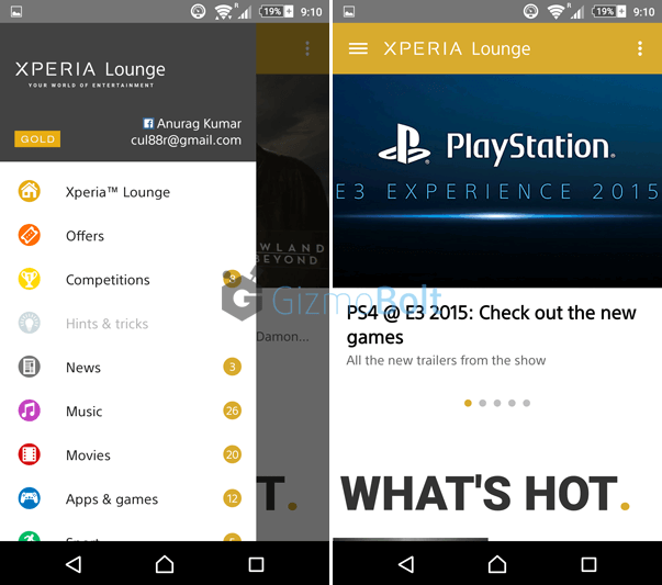 Sony Xperia Lounge 3.1.5  app