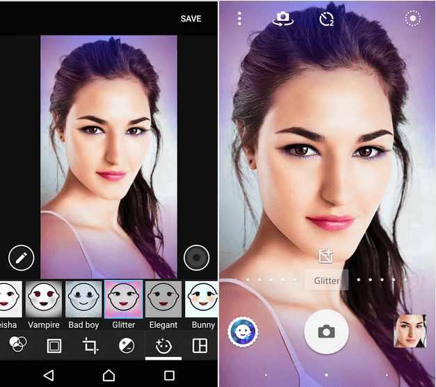 Glitter – Xperia Style portrait app effect