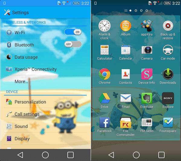 Download Xperia Minions Theme