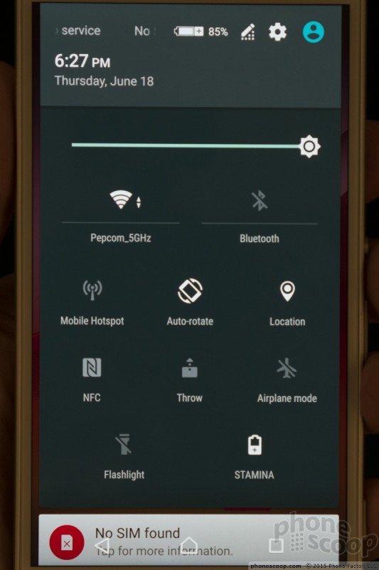 Xperia Z4v Quick Settings Panel