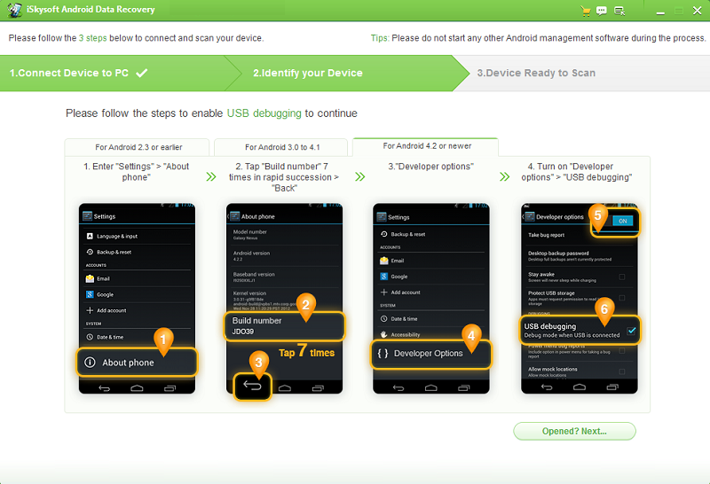 How to enable USB debugging  on Android device