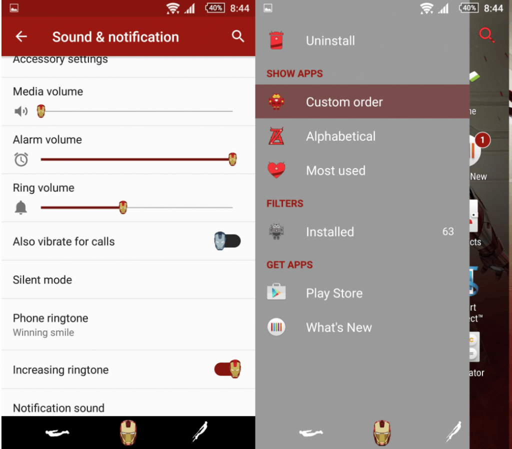 Download Xperia Iron Man Theme