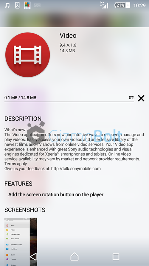 Sony Video app version 9.4.A.1.6