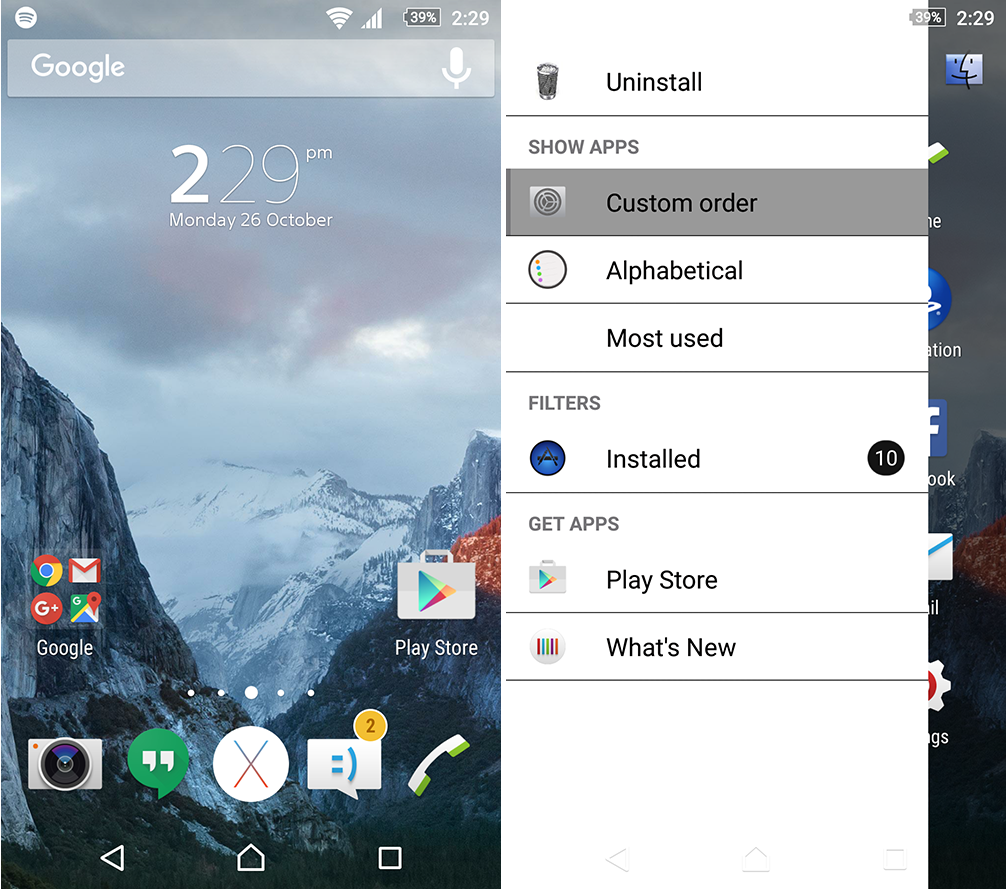 Xperia OS X Theme