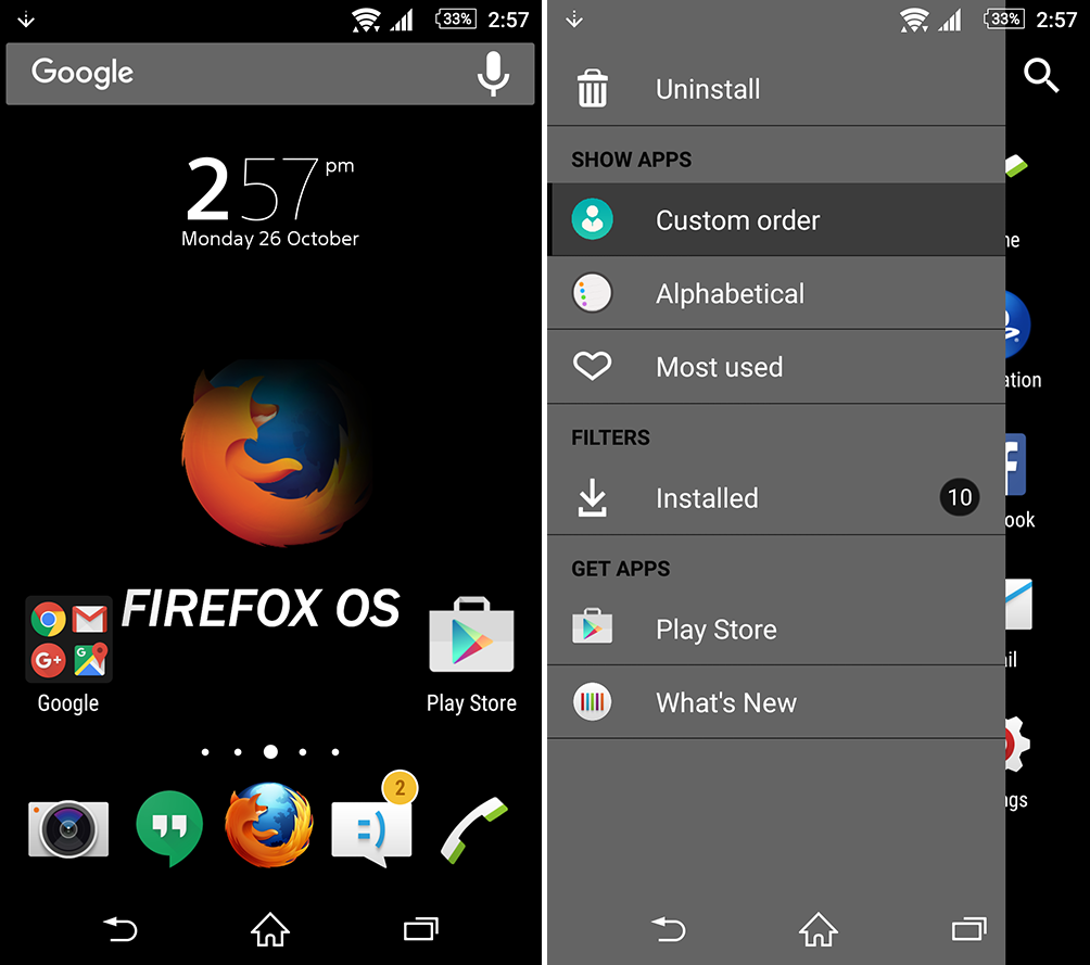 Xperia Firefox OS Theme