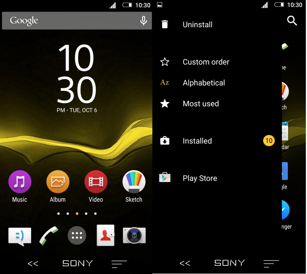 Xperia Blacksun Theme