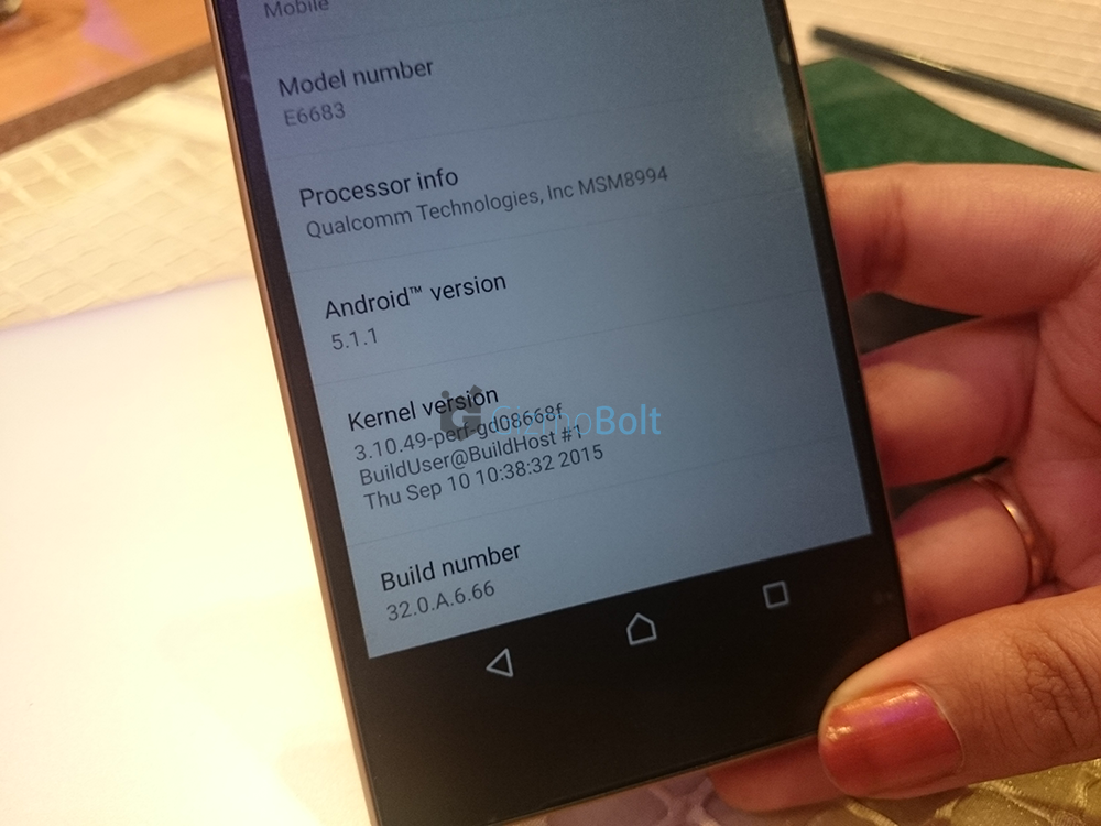 Xperia Z5 Android 5.1.1 Lollipop