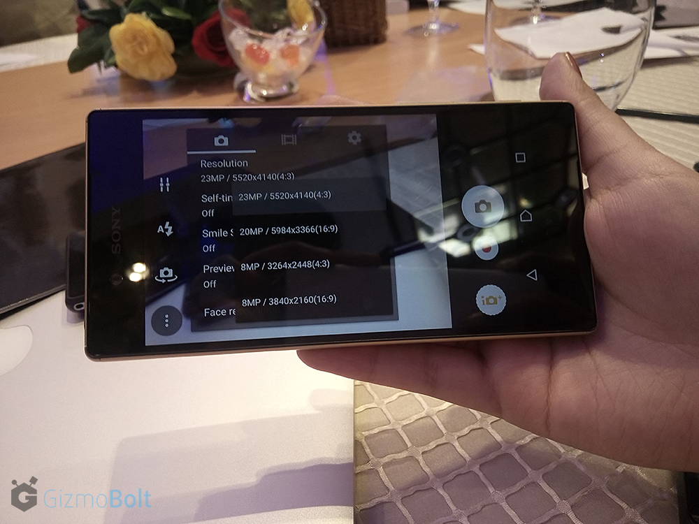 Xperia Z5 - Camera Resolution Details