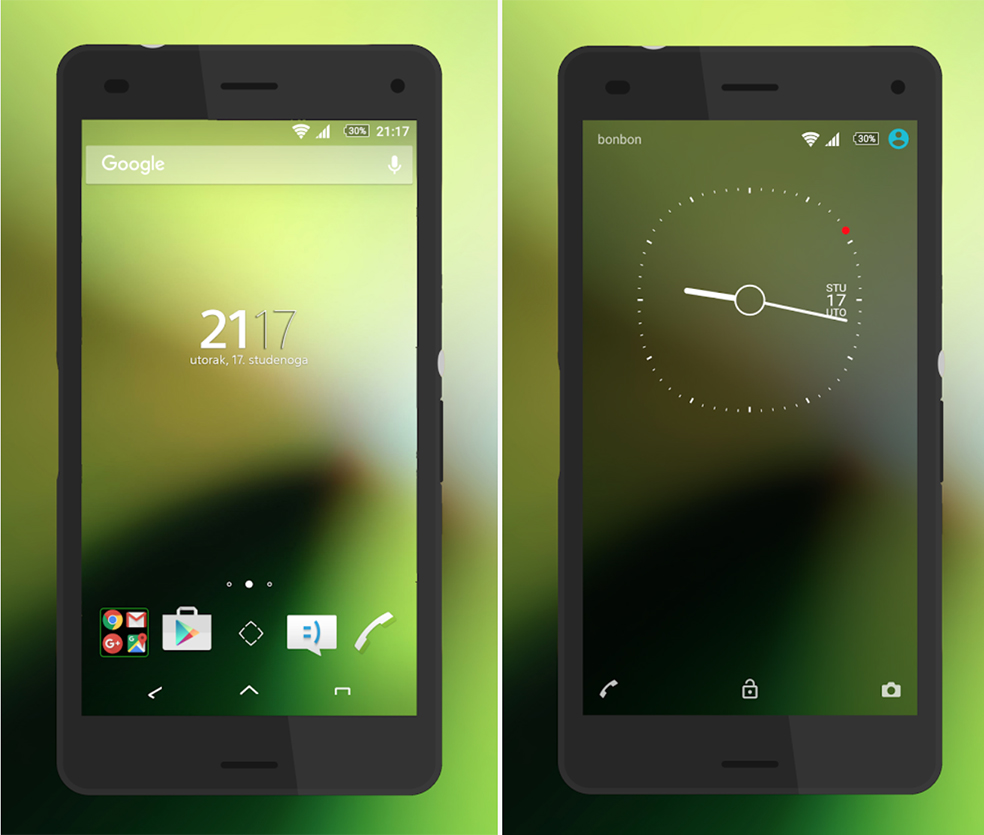 Sony Xperia Green Blur Theme 