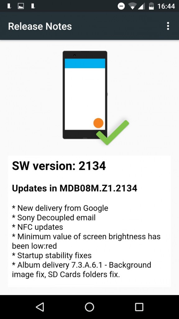 Xperia Z3 Android 6.0 Marshmallow MDB08M.Z1.2134 concept build