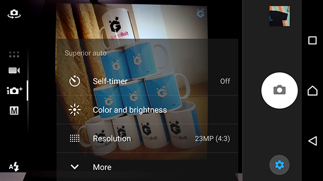 Sony Camera app resolution mode