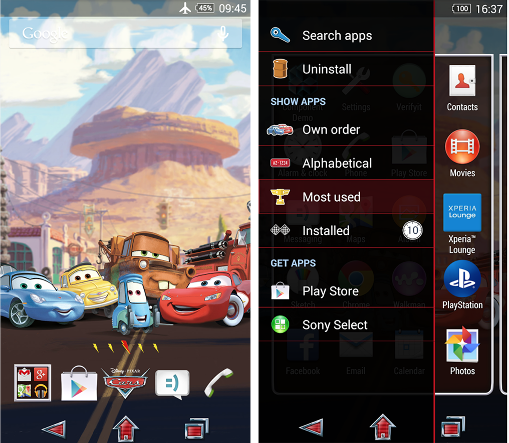 Xperia Cars Family Bundle theme