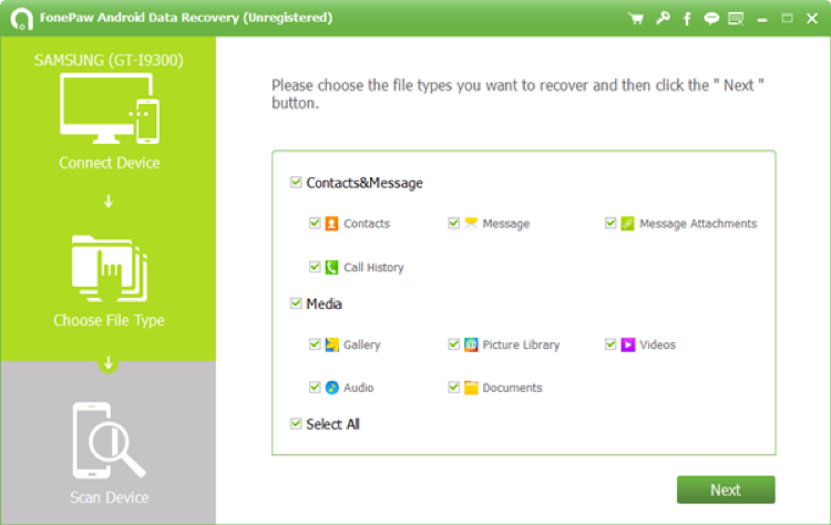 Choose File Types to Recover