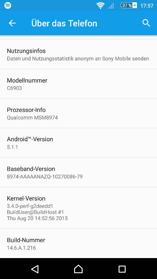 Xperia Z1 14.6.A.1.216 firmware