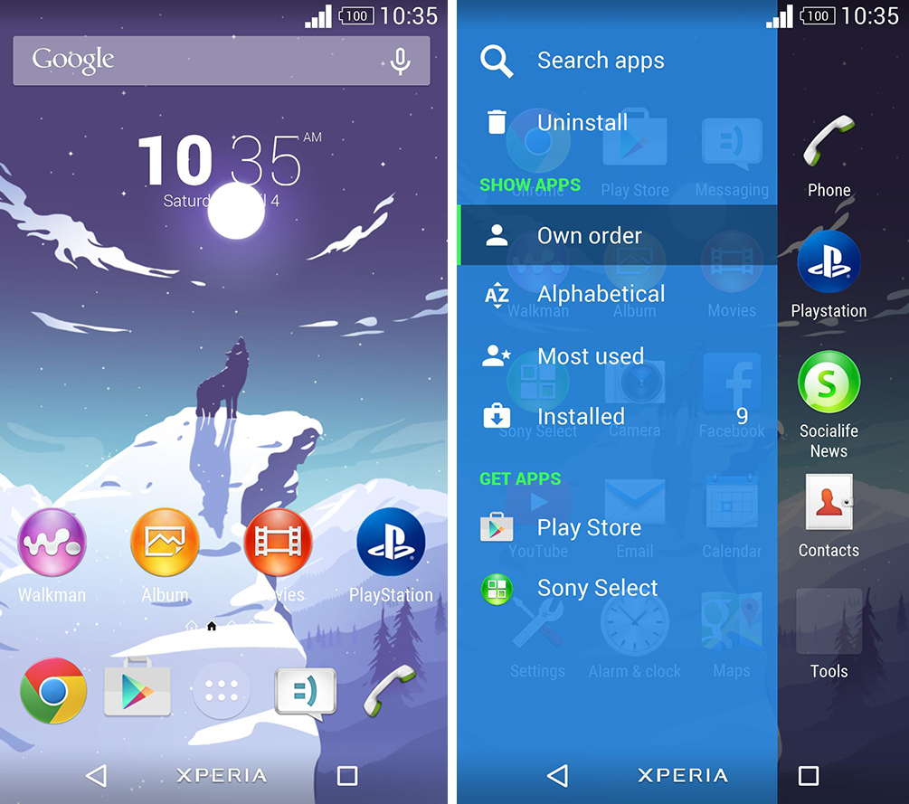 Xperia Wolf Blue Theme