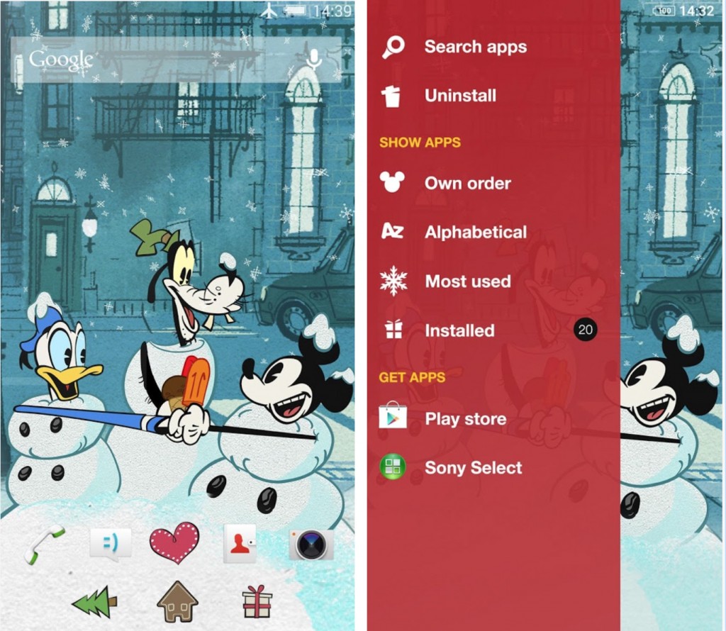 Xperia Mickey Holidays Theme apk