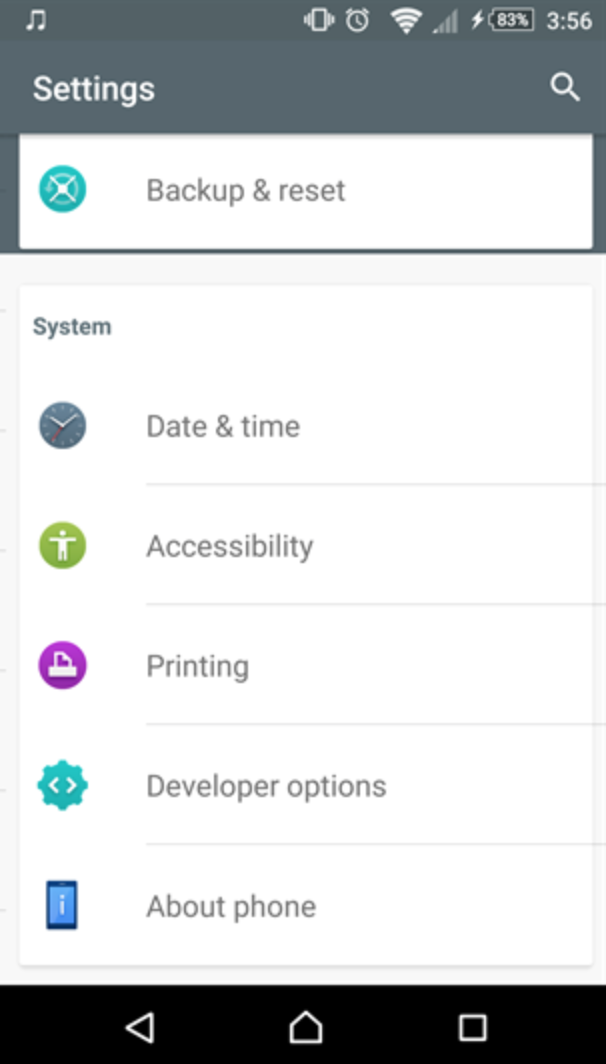  Xperia X Settings from Marshmallow