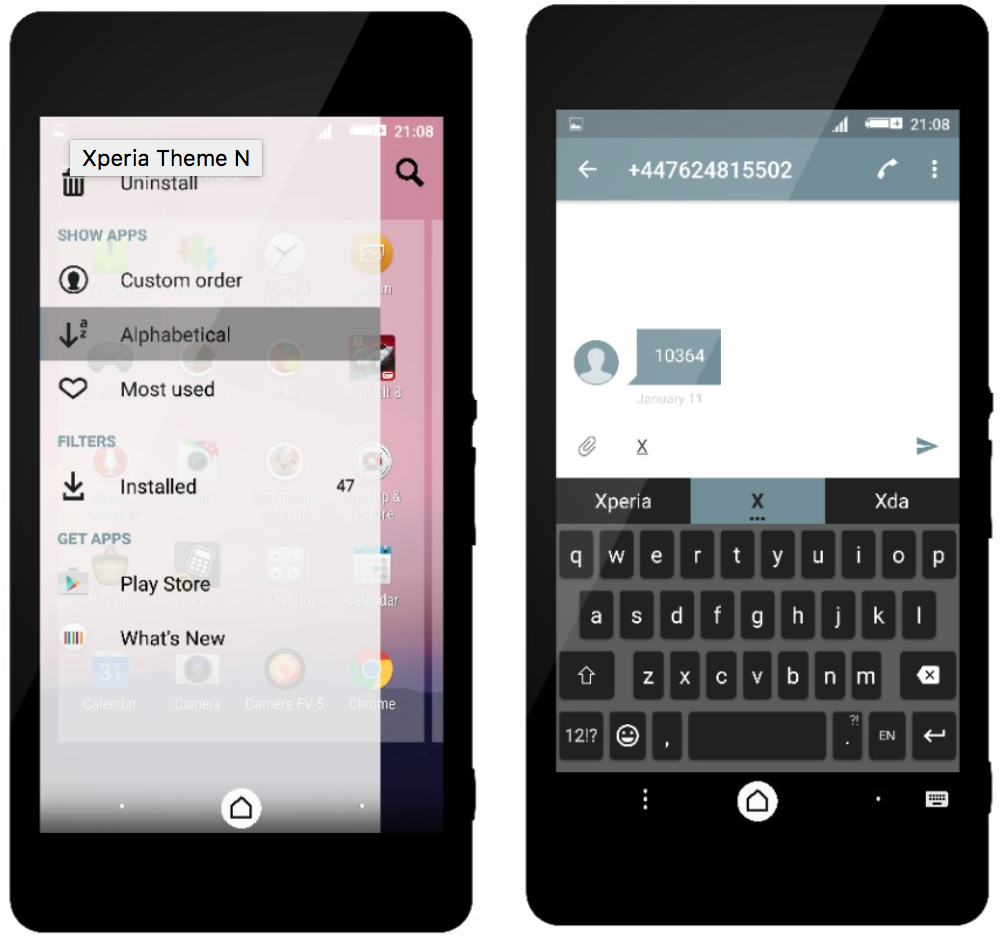 Android N inspired Xperia Theme
