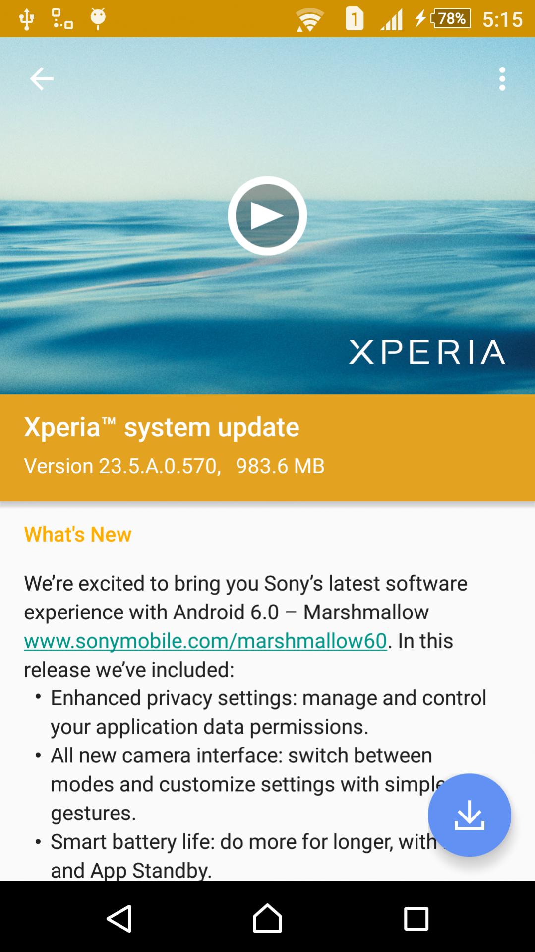 23.5.A.0.570 firmware update for Xperia Z3 Dual