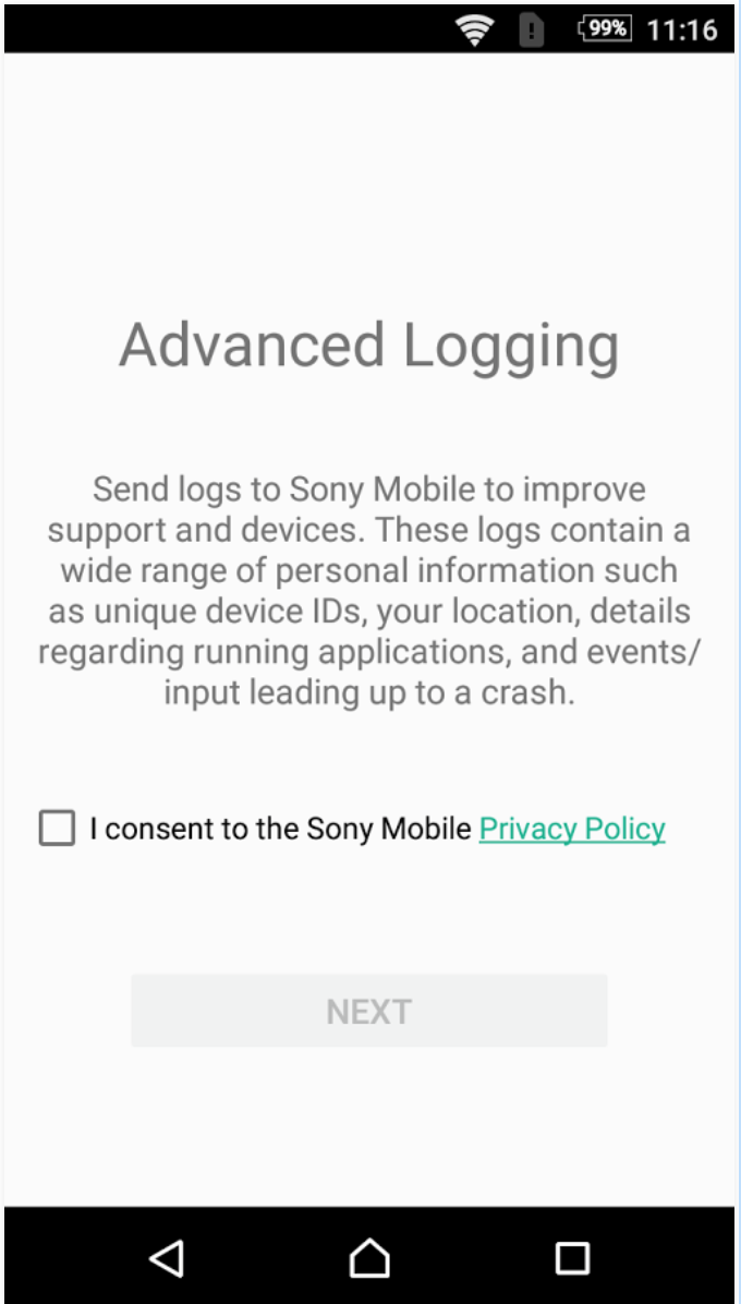 Sony Advanced Logging App