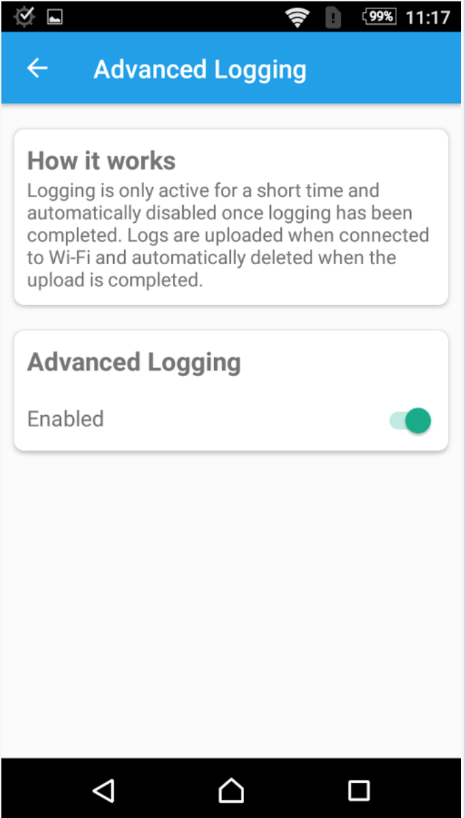 Sony released Advanced Logging App