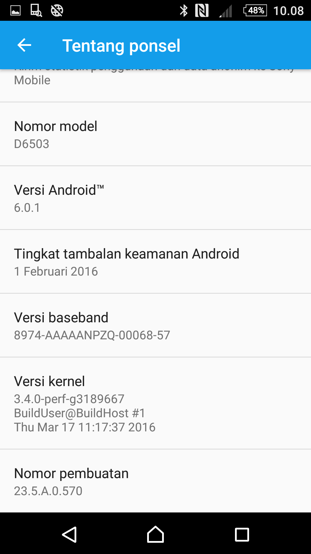 Xperia Z2 Android 6.0.1 Marshmallow 23.5.A.0.570