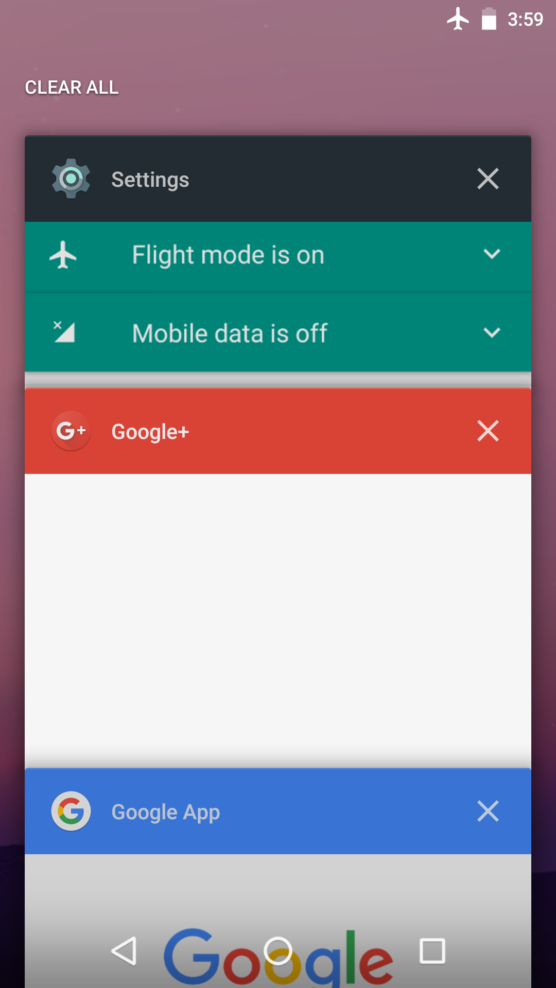 Recent Apps option on Android N Developer Preview on Xperia Z3