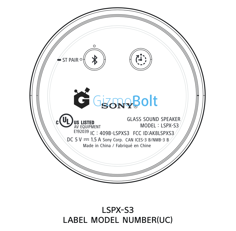 Sony LSPXS3 Glass Sound Speaker
