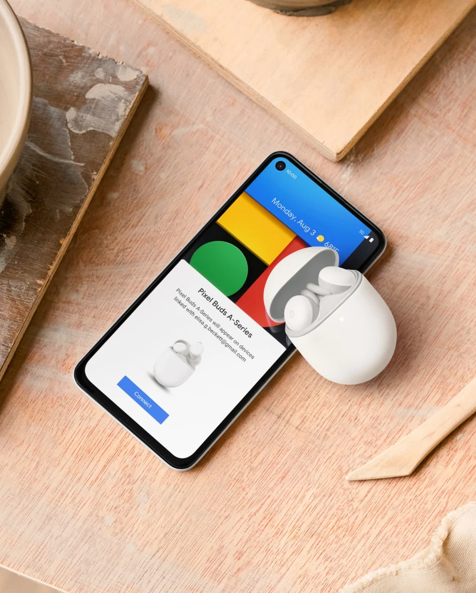 Pixel 5a 5G with Pixel Buds A-Series
